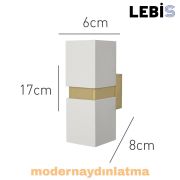 Lebis Beyaz Kasa Danzı Gu10 Duylu Aplik Gold Kuşaklı