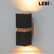 Lebis Siyah Kasa Danzı Gu10 Duylu Aplik Bakır Kuşaklı