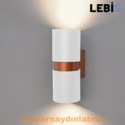 Lebis Beyaz Kasa Kıraç Gu10 Duylu Aplik Bakır Kuşaklı