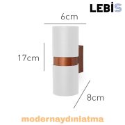 Lebis Beyaz Kasa Kıraç Gu10 Duylu Aplik Bakır Kuşaklı