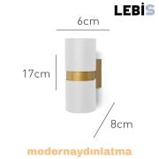 Lebis Beyaz Kasa Kıraç Gu10 Duylu Aplik Gold Kuşaklı