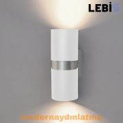 Lebis Beyaz Kasa Kıraç Gu10 Duylu Aplik Krom Kuşaklı