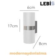 Lebis Beyaz Kasa Kıraç Gu10 Duylu Aplik Krom Kuşaklı