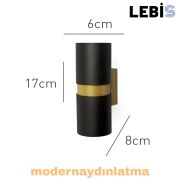 Lebis Siyah Kasa Kıraç Gu10 Duylu Aplik Gold Kuşaklı