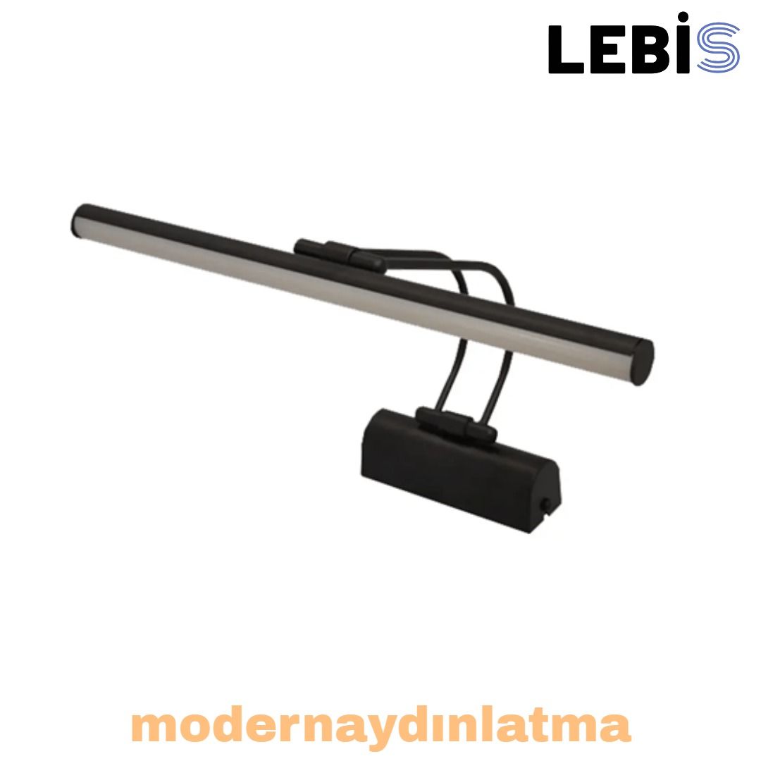 Lebis Siyah Renk Kuğu Led Tablo Aplik Beyaz Işık