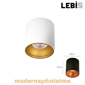 Lebis Beyaz-Gold Renk Gu10 Duylu Yuvarlak Tavan Armatür