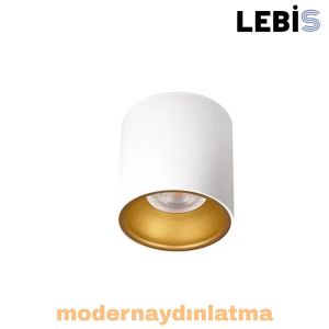 Lebis Beyaz-Gold Renk Gu10 Duylu Yuvarlak Tavan Armatür