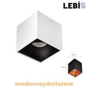 Lebis Beyaz-Siyah Renk Gu10 Duylu Kare Tavan Armatür