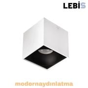 Lebis Beyaz-Siyah Renk Gu10 Duylu Kare Tavan Armatür
