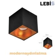 Lebis Siyah-Bakır Renk Gu10 Duylu Kare Tavan Armatür