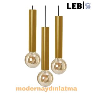 Lebis Gold Renk Fethiye Üçlü Sarkıt