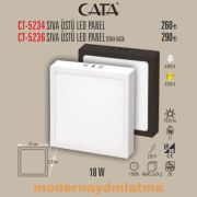 Cata CT-5236 18W Siyah Sıva Üstü Kare Led Panel Beyaz Işık