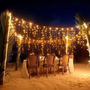 Lebis 2 Metre 144 Ledli Saçak Yılbaşı Işıklandırma Şeffaf Kablolu IP44