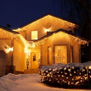 Lebis 2,5 Metre 192 Ledli Flaşlı Saçak Yılbaşı Işıklandırma Beyaz Kablolu IP65 Dış Mekan