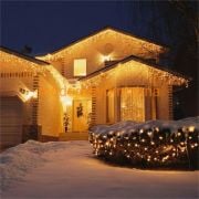 Lebis 2 Metre 144 Ledli Flaşlı Saçak Yılbaşı Işıklandırma Siyah Kablolu IP65 Dış Mekan