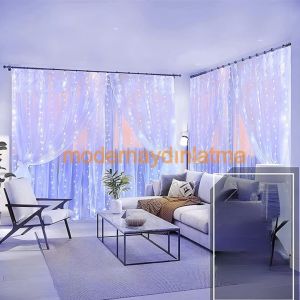 Lebis 2x2 Mt 480 Ledli Perde Led Yılbaşı Işıklandırma Şeffaf Kablolu IP44