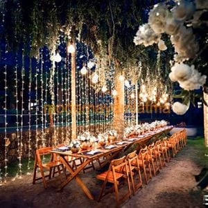 Lebis 2x2 Mt 156 Ledli Animasyonlu Perde Led Yılbaşı Işıklandırma Şeffaf Kablolu IP44