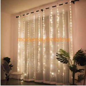 Lebis 3x1 Mt 300 Ledli Flaşlı Dış Mekan Perde Led Yılbaşı Işıklandırma Beyaz Kablolu IP65