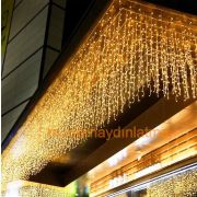 Lebis 2x5 Mt 1000 Ledli Flaşlı Dış Mekan Perde Led Yılbaşı Işıklandırma Beyaz Kablolu IP65