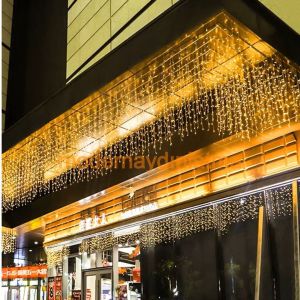 Lebis 2x5 Mt 1000 Ledli Flaşlı Dış Mekan Perde Led Yılbaşı Işıklandırma Beyaz Kablolu IP65