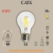 Cata CT-4217 8W E27 Duylu Rustik Led Ampül Günışığı