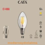 Cata CT-4066 4W E14 Duylu Rustik Led Ampül Günışığı