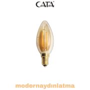 Cata CT-4280 4W E14 Duylu Rustik Led Ampül Amber Işık