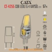 Cata CT-4255 12V 3W Cob Ledli G4 Led Kapsül Ampül Günışığı