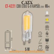 Cata CT-4221 220V 5W Cob Ledli G9 Kapsül Ampül Beyaz Işık