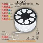 Cata CT-4549 220V Dış Mekan Hortum Şerit Led Beyaz Işık