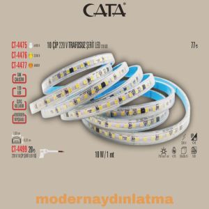 Cata CT-4475 220V Dış Mekan Şerit Led Beyaz Işık