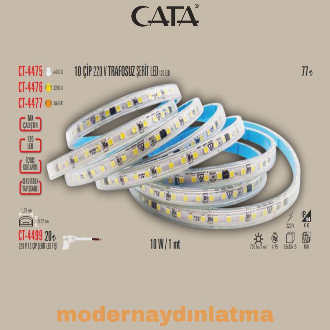 Cata CT-4499 220V Şerit Led Fişi