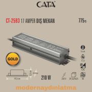 Cata CT-2593 12V 17 Amper Dış Mekan Led Trafosu