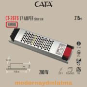 Cata CT-2676 12V 17 Amper Süper Slim Şerit Led Trafosu
