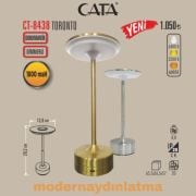 Cata CT-8438 Toronto 3 Renkli Dimmerli Dokunmatik Şarjlı Masa Lambası Krom