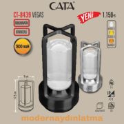 Cata CT-8439 Vegas 3 Renkli Dimmerli Dokunmatik Şarjlı Masa Lambası Krom