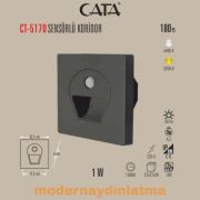 Cata CT-5170 Siyah Kasa Sensörlü Koridor Spot Günışığı
