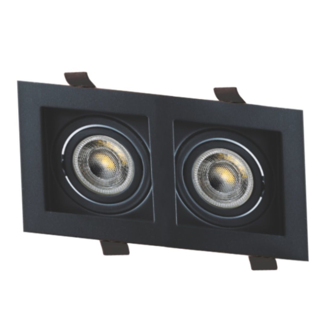 Cata CT-5019 Pars Siyah İkili Kare Dekoratif Spot