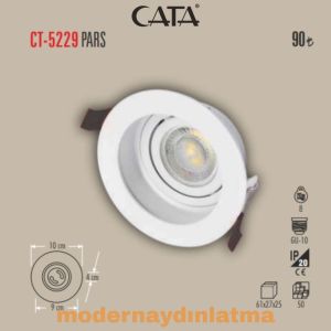 Cata CT-5229 Pars Beyaz Yuvarlak Dekoratif Spot