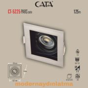 Cata CT-5225 Pars Satin-Siyah Kare Dekoratif Spot