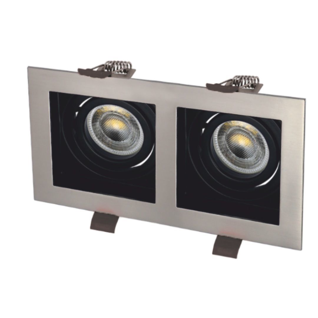 Cata CT-5226 Pars Satin-Siyah İkili Kare Dekoratif Spot