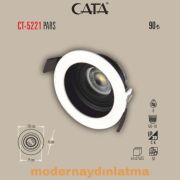 Cata CT-5221 Pars Beyaz-Siyah Yuvarlak Dekoratif Spot