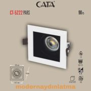 Cata CT-5222 Pars Beyaz-Siyah Kare Dekoratif Spot