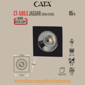 Cata CT-5053 Jaguar Siyah-Platin Kare Dekoratif Spot