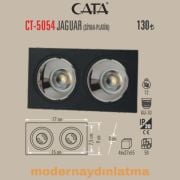 Cata CT-5054 Jaguar Siyah-Platin İkili Kare Dekoratif Spot