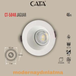 Cata CT-5040 Jaguar Beyaz Yuvarlak Dekoratif Spot