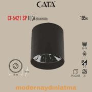 Cata CT-5421 Foça Siyah-Platin  Gu10 Duylu Sıva Üstü Armatür