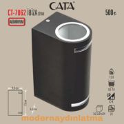 Cata CT-7062 İbiza Gu10 Duylu Dış Mekan Aplik Siyah Renk