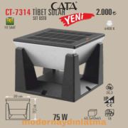 Cata CT-7314 75W Güneş Enerjili Solar Bahçe Armatür Set Üstü Beyaz Işık