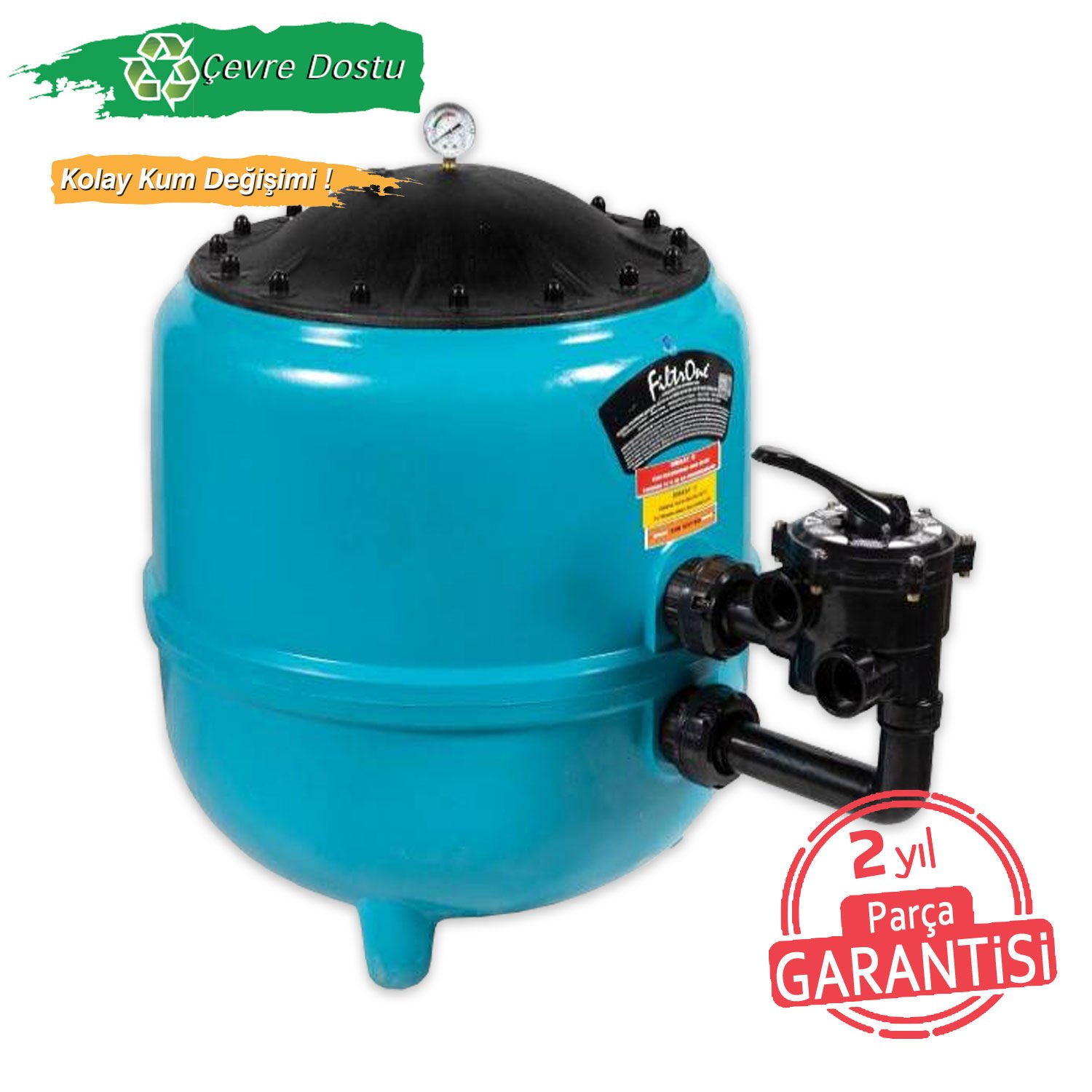 Filtrone L - Ø1200 Geniş Kapak 2,5'' Yandan ÇYV. - 56 m³/h